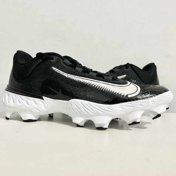 Nike Alpha Huarache Elite 4 Low MCS “Black White” Mens Size 9-12 Baseball Cleats - Picture 1 of 9